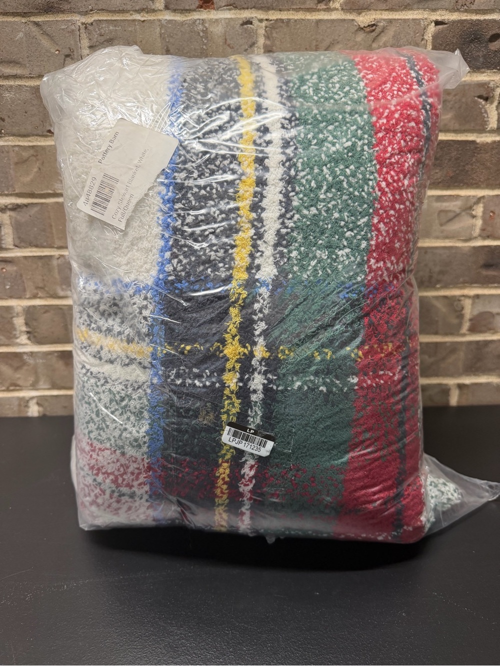 Pottery Barn Cozy Stewart Plaid Throw Blanket 92" W x 96" L Multi Color NEW - Picture 4 of 6
